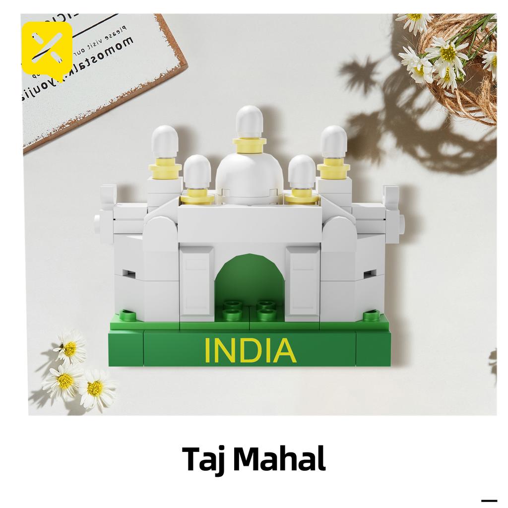 World-famous Refrigerator Magnet Building Blocks Stickers Toys Famous City History Children's Assembled Brick Halloween Easter