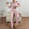 Damen Pyjama-Set im europäischen und amerikanischen Stil - Langarm-Oberteil und Hose
