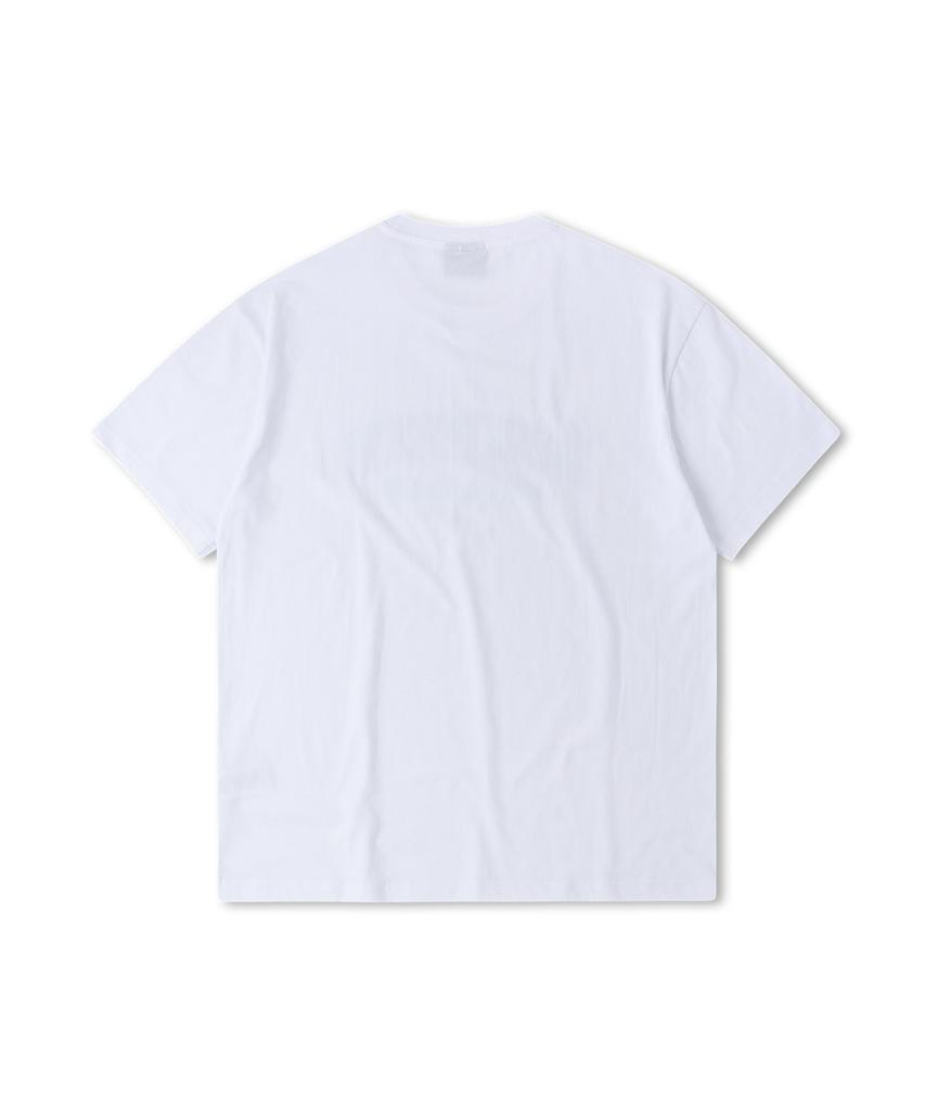 DOLPHIN WAVE APPAREL Dolphin Layered Arch Logo Short Sleeve T-Shirt White