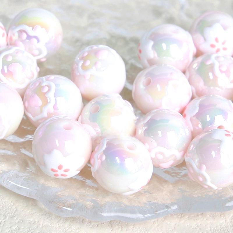 5шт милые прямые отверстия цветок мультфильм круглые бусины браслет материалы ручная — фото 5