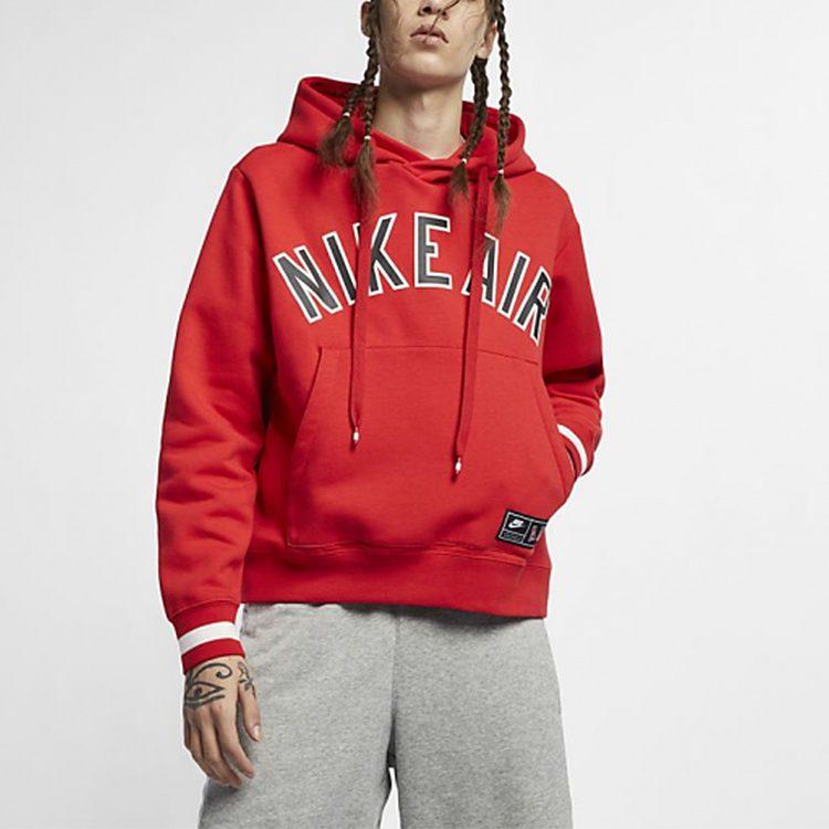 Nike Casual Sports Fleece Lined Thermal Pullover American Sweatshirt Men's Red AR1818-657