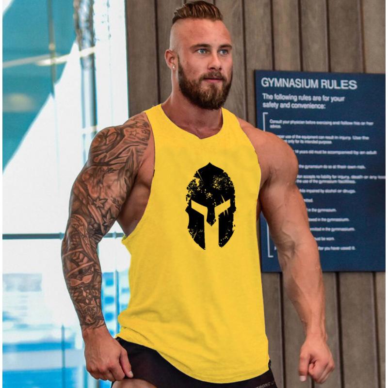 Trendy Men's Streetwear Sleeveless Gym Tank Top - Loose Fit, Muscle Running, Summer Racerback.