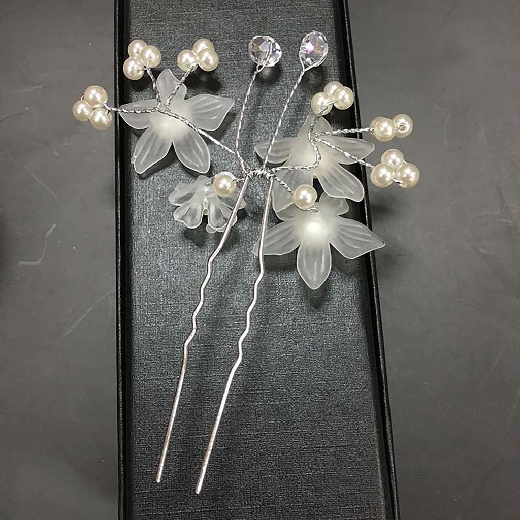 Bride Wedding Hair Pins Flower Bridal Hair Clip Crystal Pearl Flower Hair Barrettes Wedding Proms Hair Jewelry
