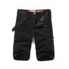 Men's Summer Cotton Workwear Cargo Shorts - Washed, Casual, Multi-Pocket, Straight Leg Bermuda.