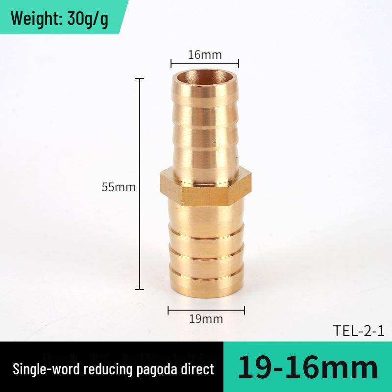 Brass L-Shaped Reducing Pagoda Plug, 4mm-19mm Conversion Hose Fitting