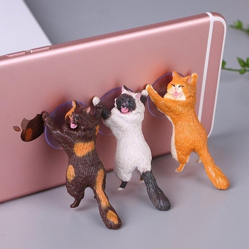 Cute Cat Suport Telefon Mobil Ventuza Stand Desktop Tablet Stent Kitten Gifts