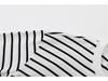Spring Striped Long Sleeve Embroidered T-Shirt with Lace Trim