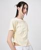 ETMON Slit Pintuck T-Shirt, Light Yellow
