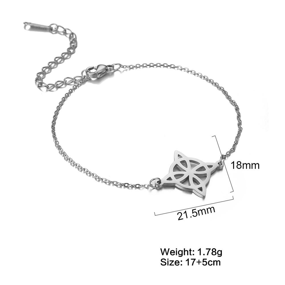 

My Shape Witch Knot Bracelets Women Celtics Knot Charm 2-Layer Chains Bracelet Wicca Amulet Stainless Steel Jewelry Wholesale 17cm