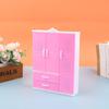 1/12 1/6 Dollhouse Miniature Pink Plastic Wardrobe,Wardrobe with 2pcs Hangers Playset Doll Accessories Fashion Toys Birthday Christmas Gift