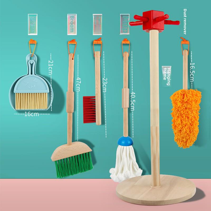 Kids' Wooden Cleaning Play Set: Broom, Mop & Tools for Early Learning