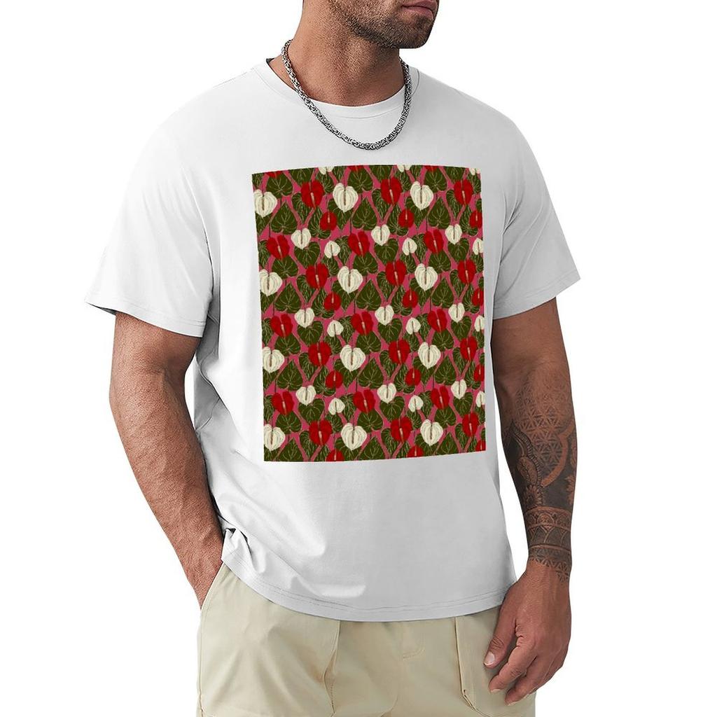 Anthuriums Viva Magenta Tshirt Plus Size Basic Short Sleeve Top