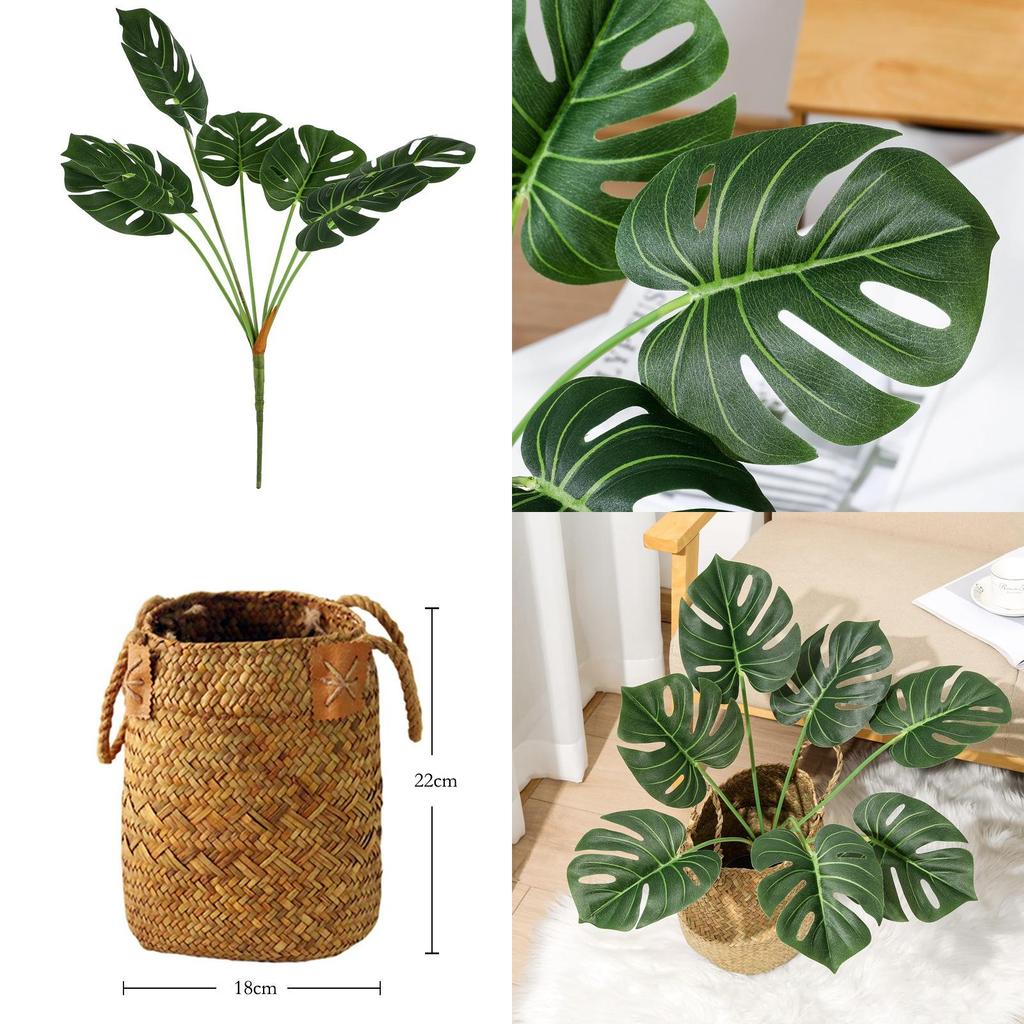 Faux Green Plant Monstera Deliciosa Liebm Leaves For Home Office And Stylish Decor
