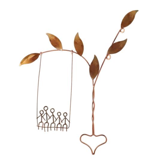 Rooted in Love Swing Sculpture Iron Hanging Swing Wall Decor Rustic Farmhouse Wall D