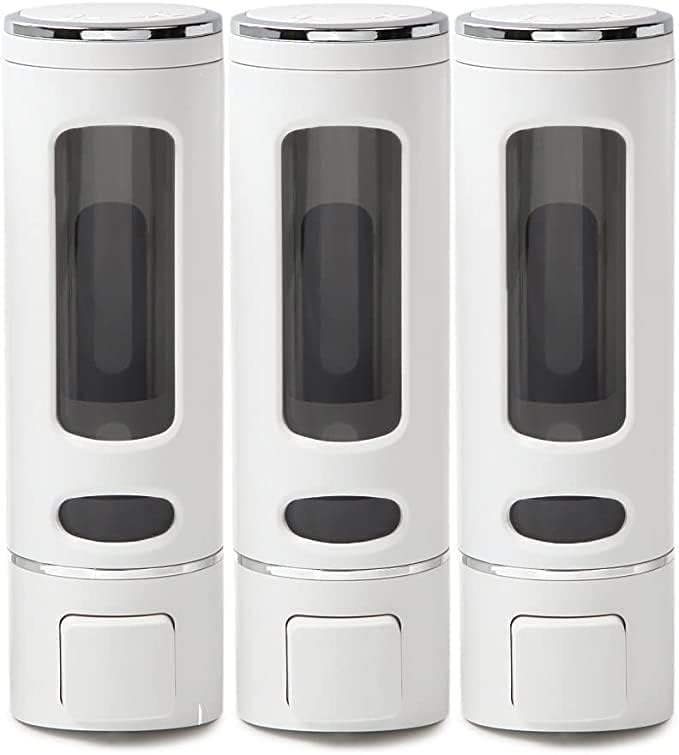 

PREMM Magnetic Shampoo Dispenser Triple 380ml x [100,000th Shipment] Wall-Mounted (White, 3)