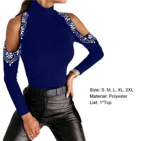 Ladies Skinny Blouse Turtle Neck Spring Clothing Women Sexy Unique Pullover Top for Outdoor