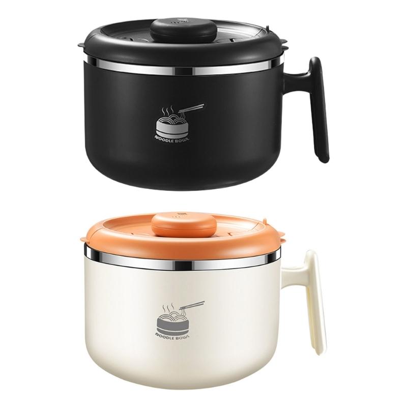 Durable 304 Stainless Steel Bowl with Timers Function Food Container Ramen Bowl Noodles Bowls Perfect for Kitchen Dorms