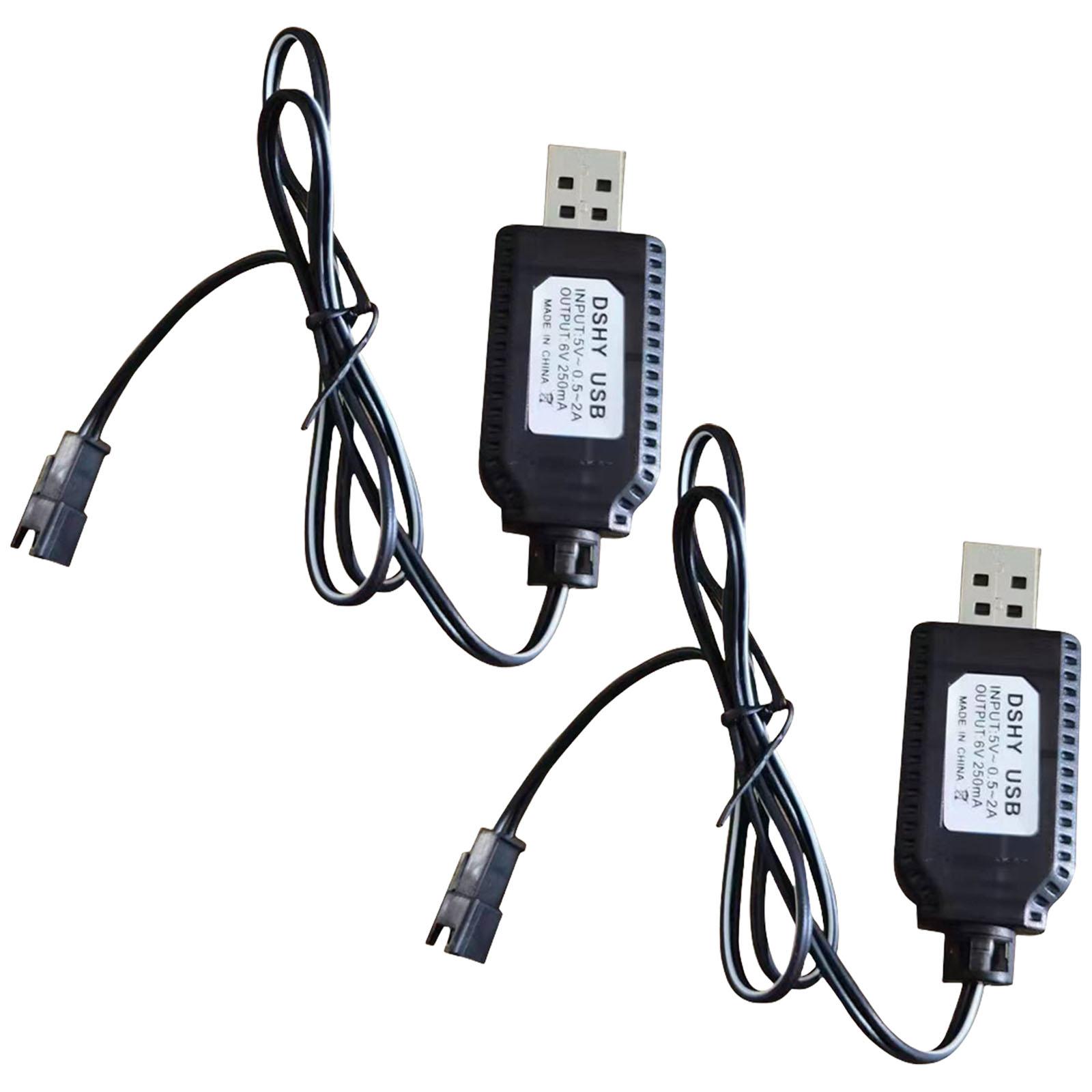 

2 шт. 6.0V 250mA SM2P USB-кабель для зарядки з роз ємами SM2P для 6V NiCd NiMH акумуляторів із захистом від перезаряджання