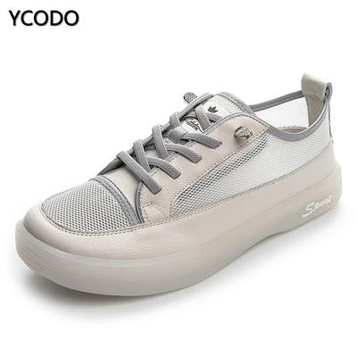 2022 Summer Natural Leather Mesh Breathable Women's Shoes