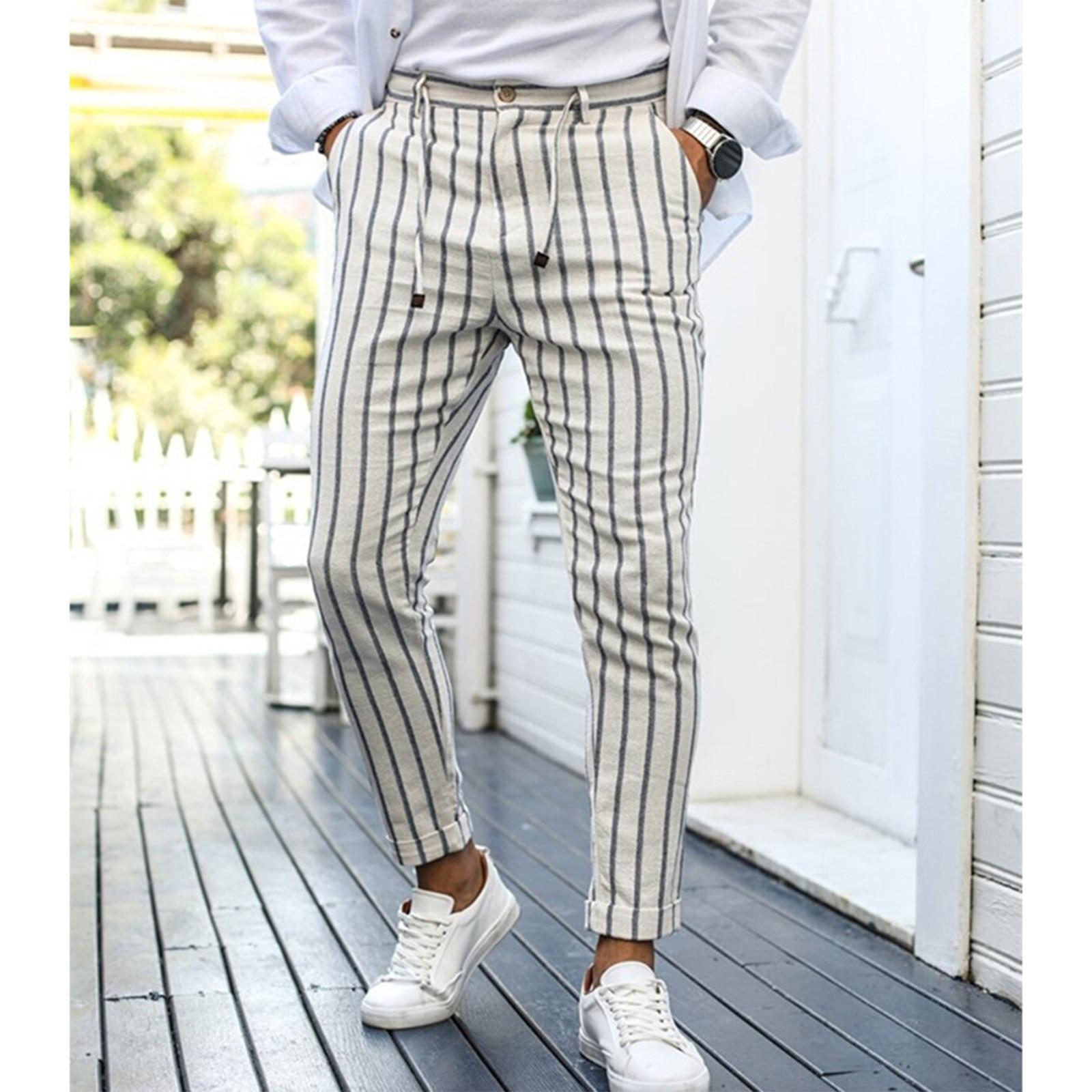 

Мужские модные эластичные классические брюки, облегающие брюки в клетку, брюки для делового костюма, повседневные брюки для гольфа XXL синий