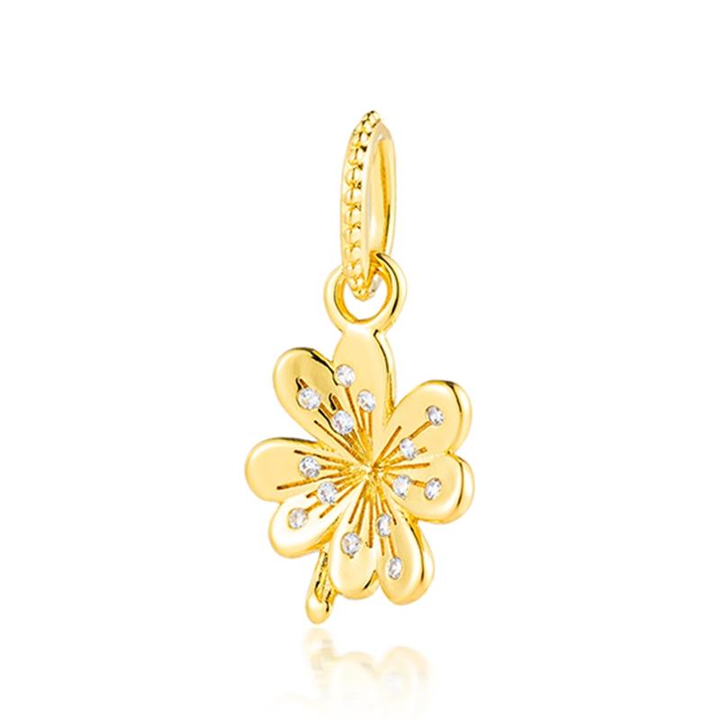 Sparking Gold Plated Charm Beads Pendant Fit Original Snake Copper Bracelet Necklace Beads For Diy Jewelry Women Gift