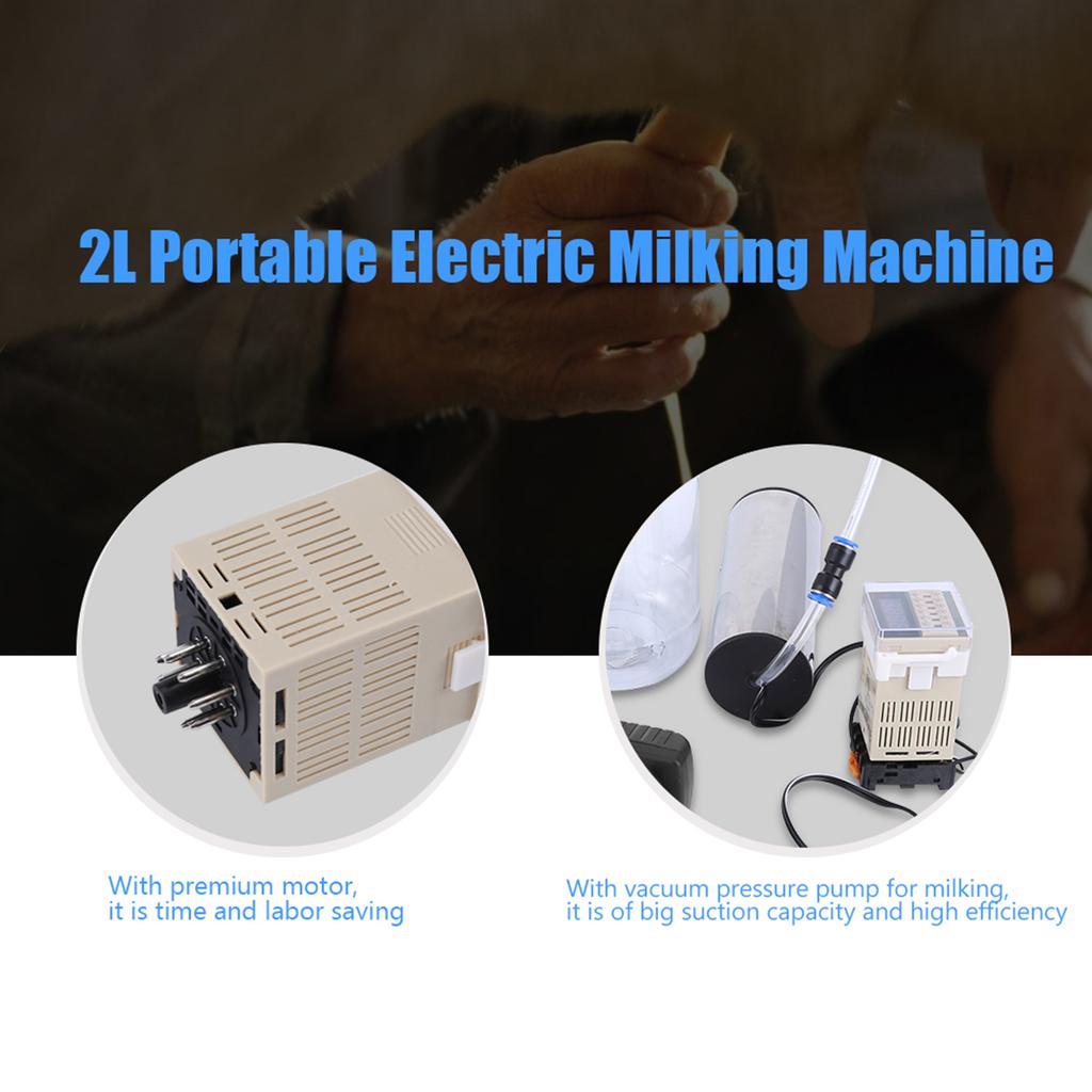 2L Portable Electric Milking Machine with Pulse Controller for Cow Sheep
