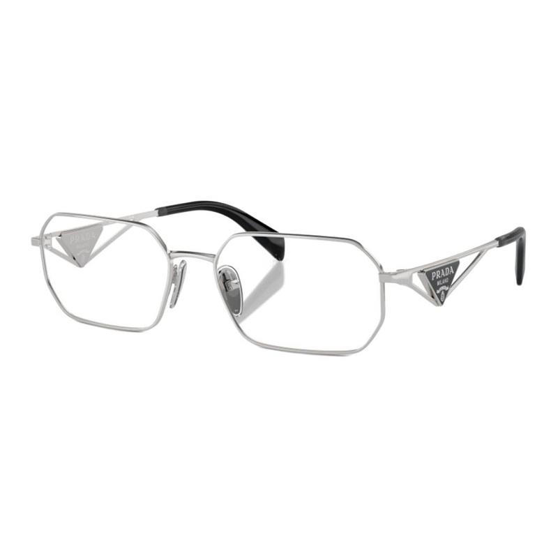 Prada optical glasses [Available prescriptions] Hollow temples, irregular shaped frames Silver 56 basic packaging-glasses case + packaging box