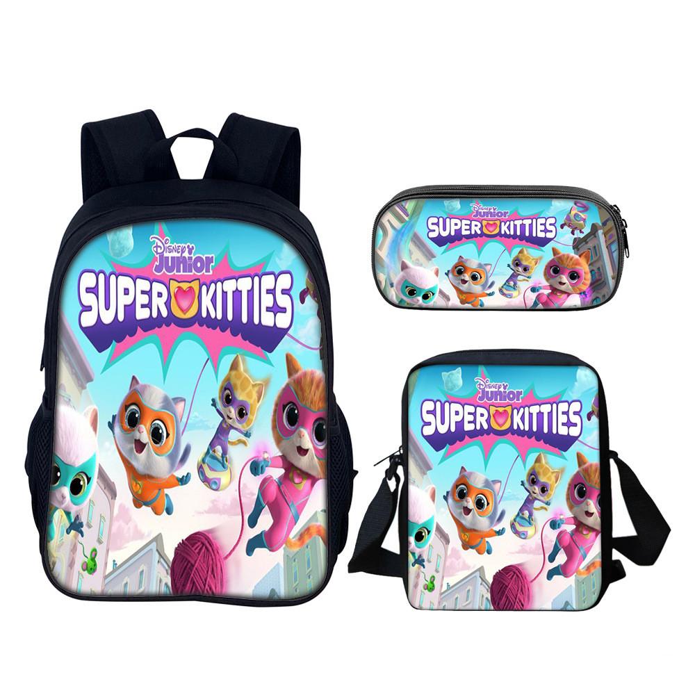 Superkitties School Backpack Set With Nylon Material For Elementary Students