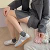Socks New Solid Color Boat Socks Heel Bow Embroidery Invisible Cotton Socks Trend