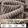 100%Wool Hooded Scarf Hat Women Winter Soft Warm Ear Face Protect Balaclava Scarves Beanies Men Korea Fashion Wollen Neck Warmer