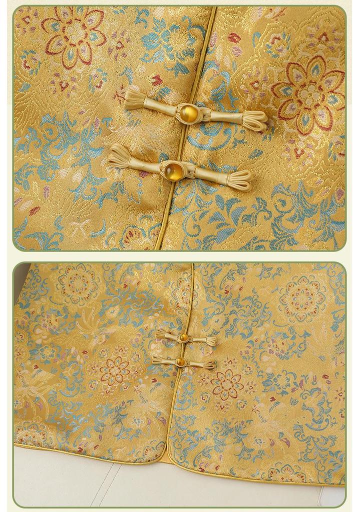 2026 Nieuw Chinese Stijl Jacquard Ronde Hals Vest - Tang Pak Bovenkleding