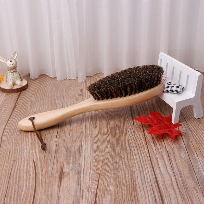 24TE Genuine Horsehair Brush Boot Shoe Cleaner Polish Overcoat Won`t Damage