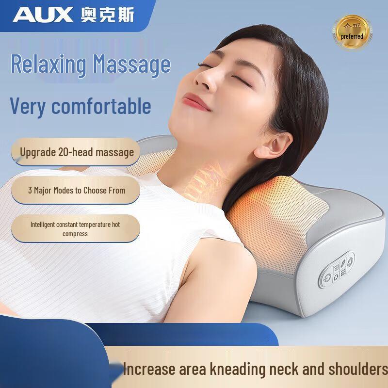 Aux Electric Neck and Shoulder Massager Pillow