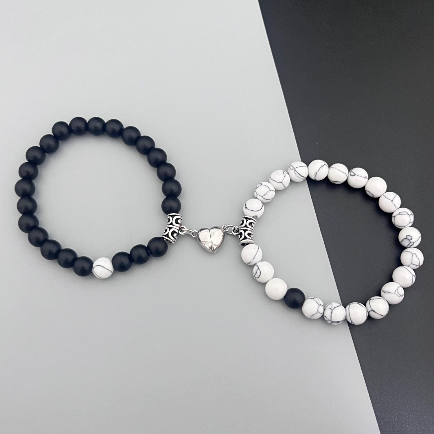 JYL TS Bracelet Couple Magnetic  Heart Charm Strengthens Mutual Attraction T599 электрического синего