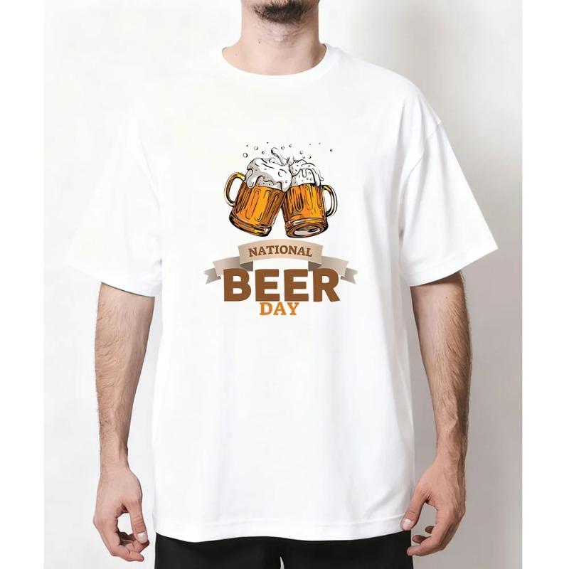 National Beer Day Graphic TShirt for Unisex Casual Beer Lover Top Celebrate Shirt Adult Streetwear Breathable Tops