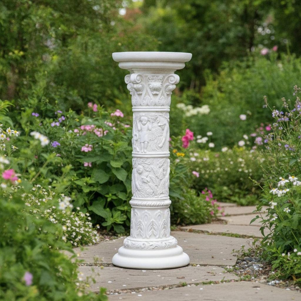 Roman Column Pedestal Freestanding Ornate Stand Vintage Style Classical