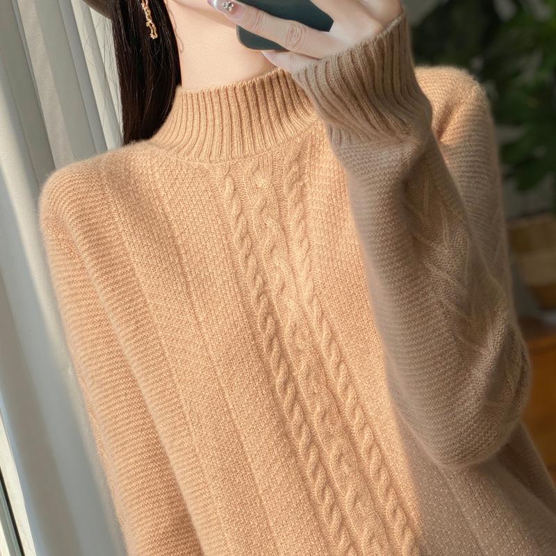 Autumn & Winter 3D Twisted Flower Wool Sweater: Thick, Soft, Skin-Friendly Knitwear for Women