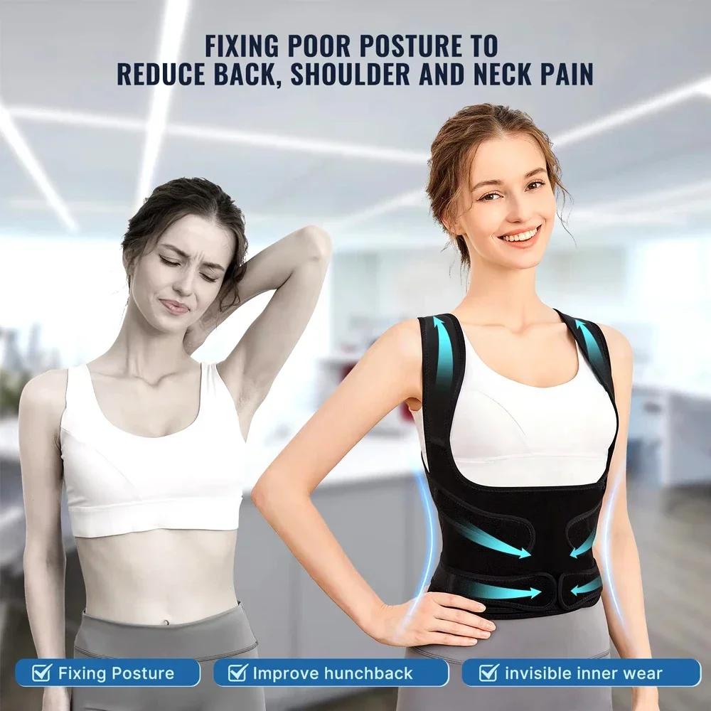1Pcs Back Brace Posture Corrector For Men Women Full Back Support Upper Lower Neck Shoulder Spine Pain Relief