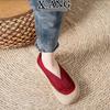 Leather Soft Sole Is Not Tired, Women's Shoes Are One Foot Red Single Shoes, Spring and Summer New Shallow Mouth Casual