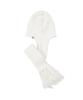 Bajal Va Square Label Knit Scarf Beanie Ivory