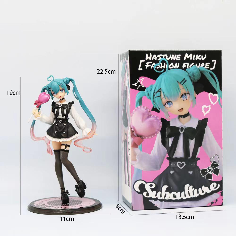 19cm Sexy Girl Hatsune Miku Anime Figure Fashion Subclture Miku Action Figure Room Decorations PVC Collection Model Doll Toys