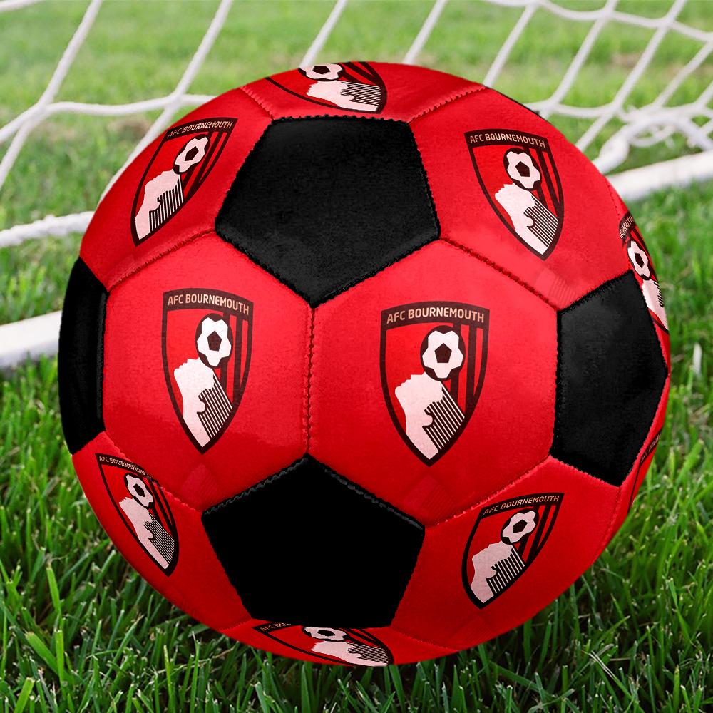 SIZE 5 AFC Bournemouth Soccer Ball Colorful All Ages Machine Stitched PVC Competition Ready Durable High-Bounce