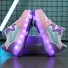 29-40 Zapatos Deportivos Planos Desmontables de Cuatro Ruedas para Niños Zapatos Deportivos Luminosos LED Recargables Patines de Cuatro Ruedas