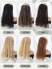 16inch Synthetic Natural Kinky Curly Clip Fish Line Invisible Hair Extensions Mixed Color Blonde Black Brown Artificial False Hair Piece For Women