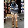 Women's High Waist Lamb Wool Drawstring Shorts - Warm, Loose Fit for Autumn/Winter