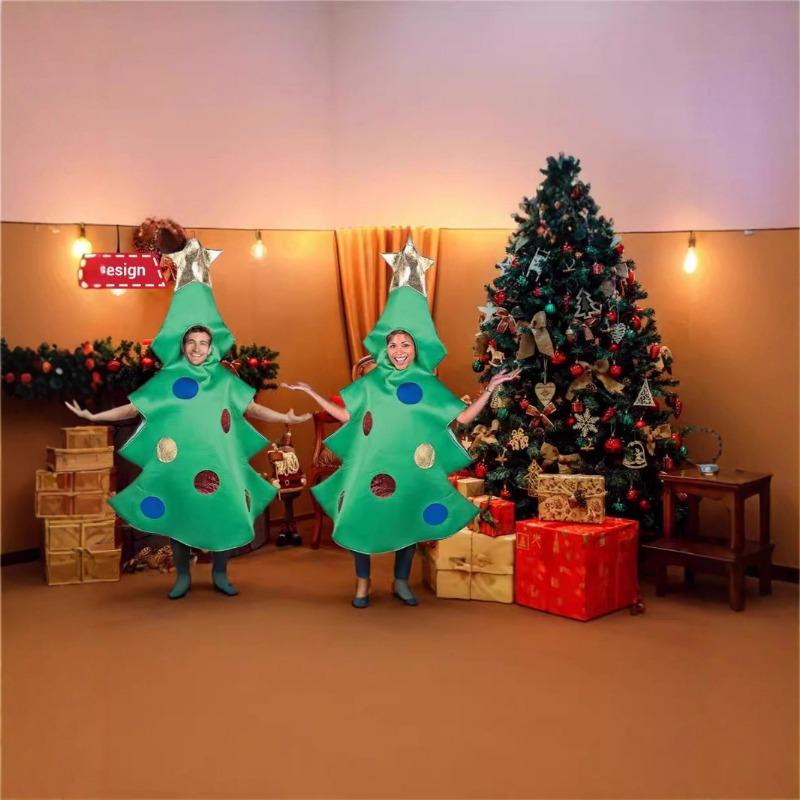 New Christmas Jumpsuit Christmas Tree Styling Clothing Men's and Women's Adult Christmas Tree Clothing
