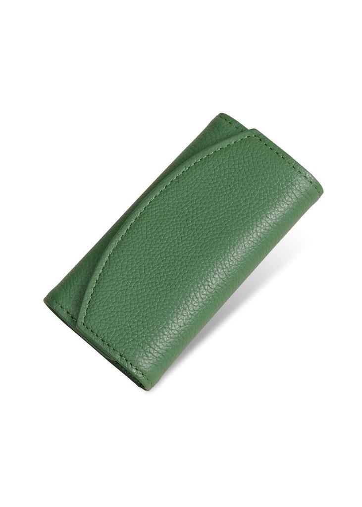Business Leather Factory Key Case, Water-Repellent Original Leather, Genuine Cowhide Leather, Unisex, 4-Row Pocket, Free Pocket (Ivy Green)