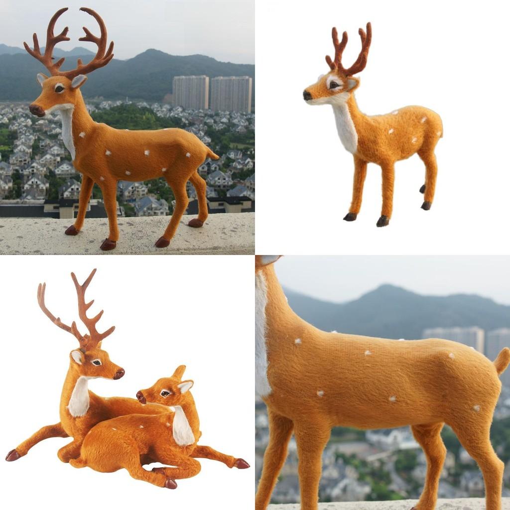 Christmas Deer Decor Figurine With Plastic Material For Holiday Window Display And Storefront Setup