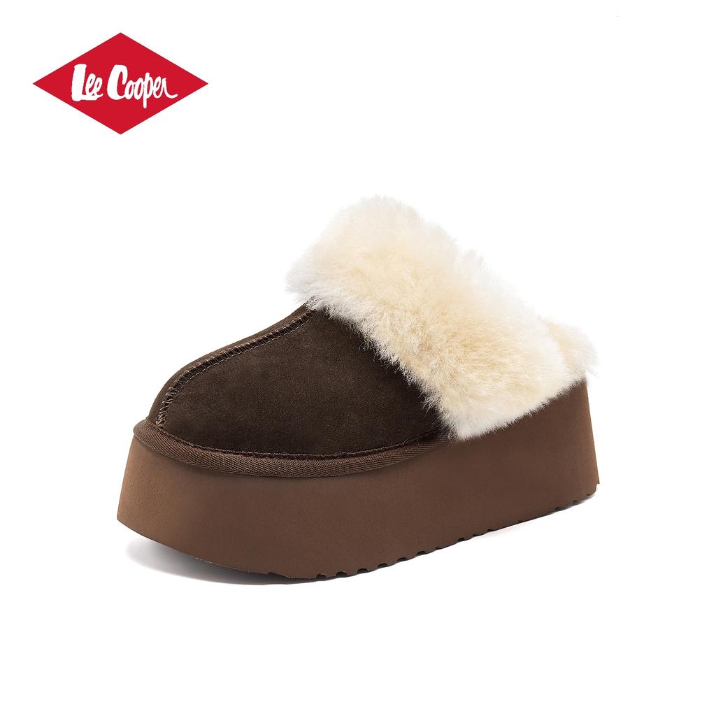 Höhenverstärkende Schneestiefel mit dicker Sohle für Damen 2025 Winter neue Samt-verdickte warme Zehenkappe Baumwoll-Halbpantoffeln