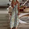 Women  Print  Backless Maxi Dress Sexy Sleeveless Beach Dress